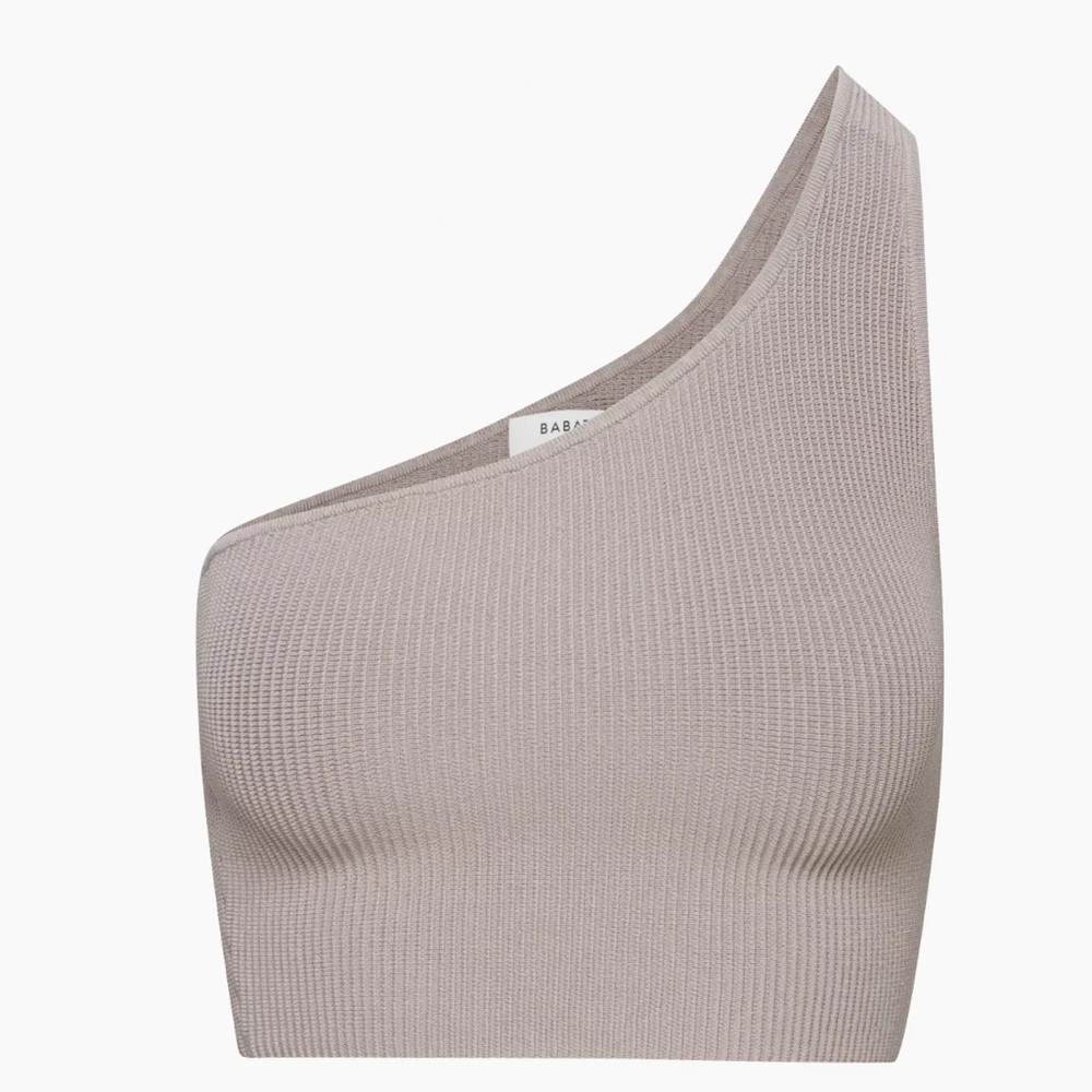 Babaton Sculpt Knit One-Shoulder Cropped Tank